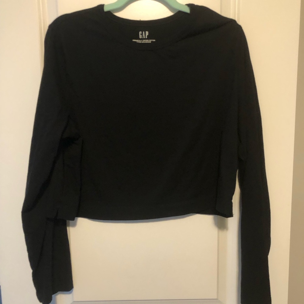 GAP Women's Black Cropped Sweatshirt